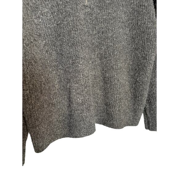 J.Crew half zip dark grey ribbed pullover sweater - Picture 6 of 7